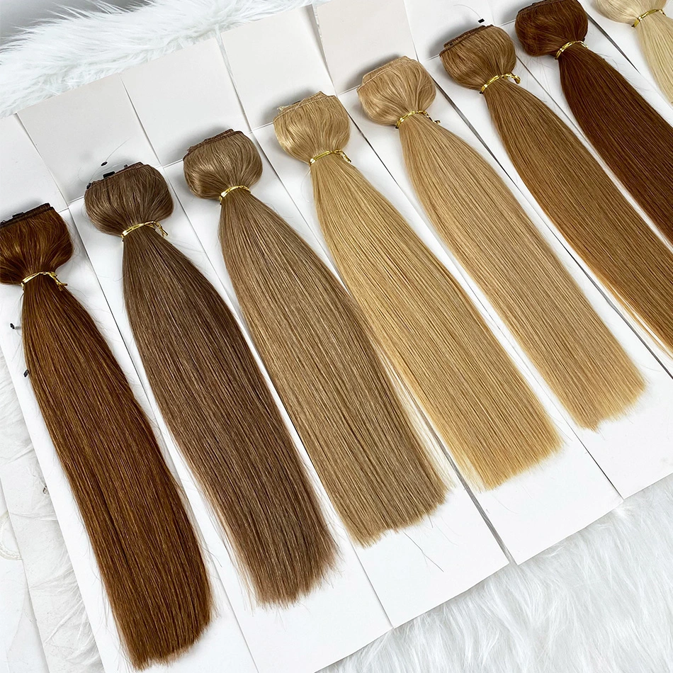 Straight Halo Human Hair Extension Light Color Real Human Hair Salon Quality