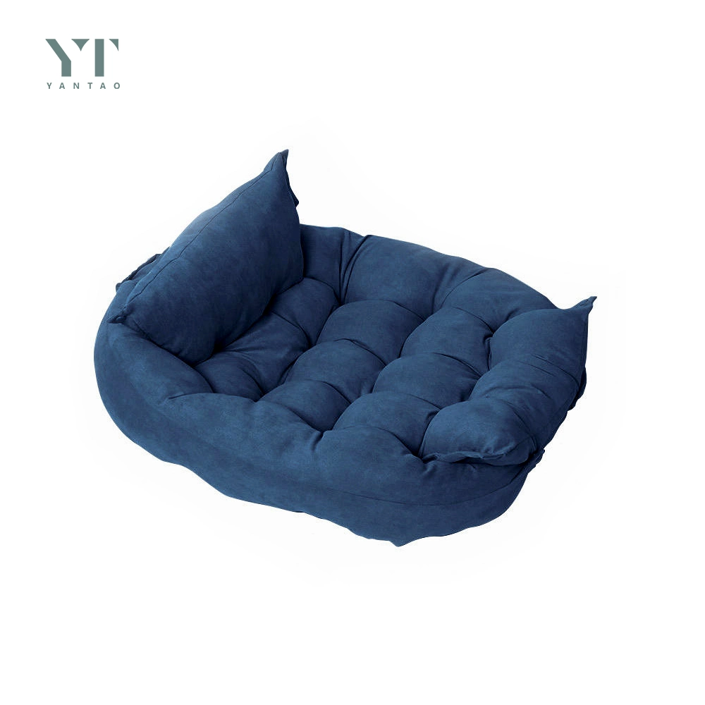 Pet Products Wholesale Pet Bed Cotton Material Dog Bed Foldable Dog Bed Round Fashionable Dog Cat Pet Products