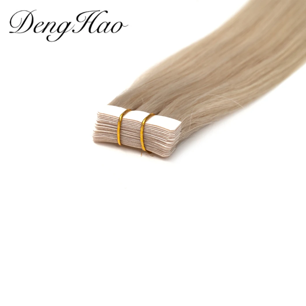 Hot Style Hair for Salon Straight European Skin Weft Tape in Remy 100% Brazilian Human Hair Extensions