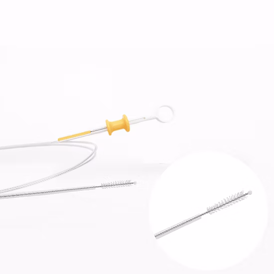 Accessori per endoscopia monouso convenienti, spazzola per endoscopia cellulare con testa in nylon, spazzole per citologia per broncoscopia con marchio CE